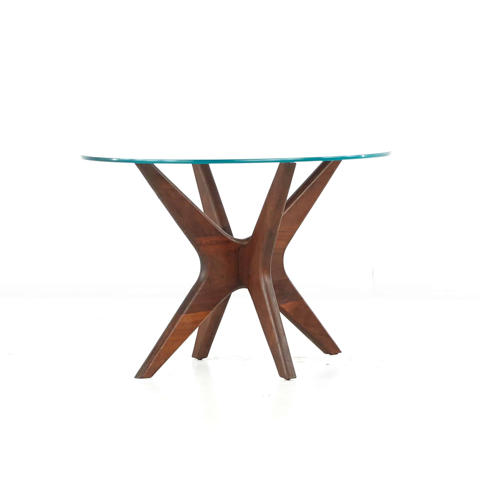 Adrian Pearsall Mid Century Walnut and Glass Jacks Side Table