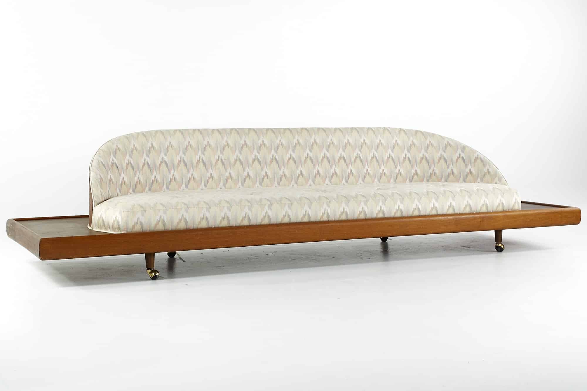 Adrian Pearsall Style Mid Century Walnut Sofa