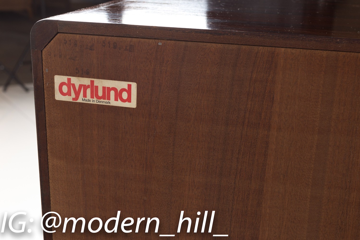 Dyrlund Rosewood Tambour Door Mid Century Lowboy Dresser
