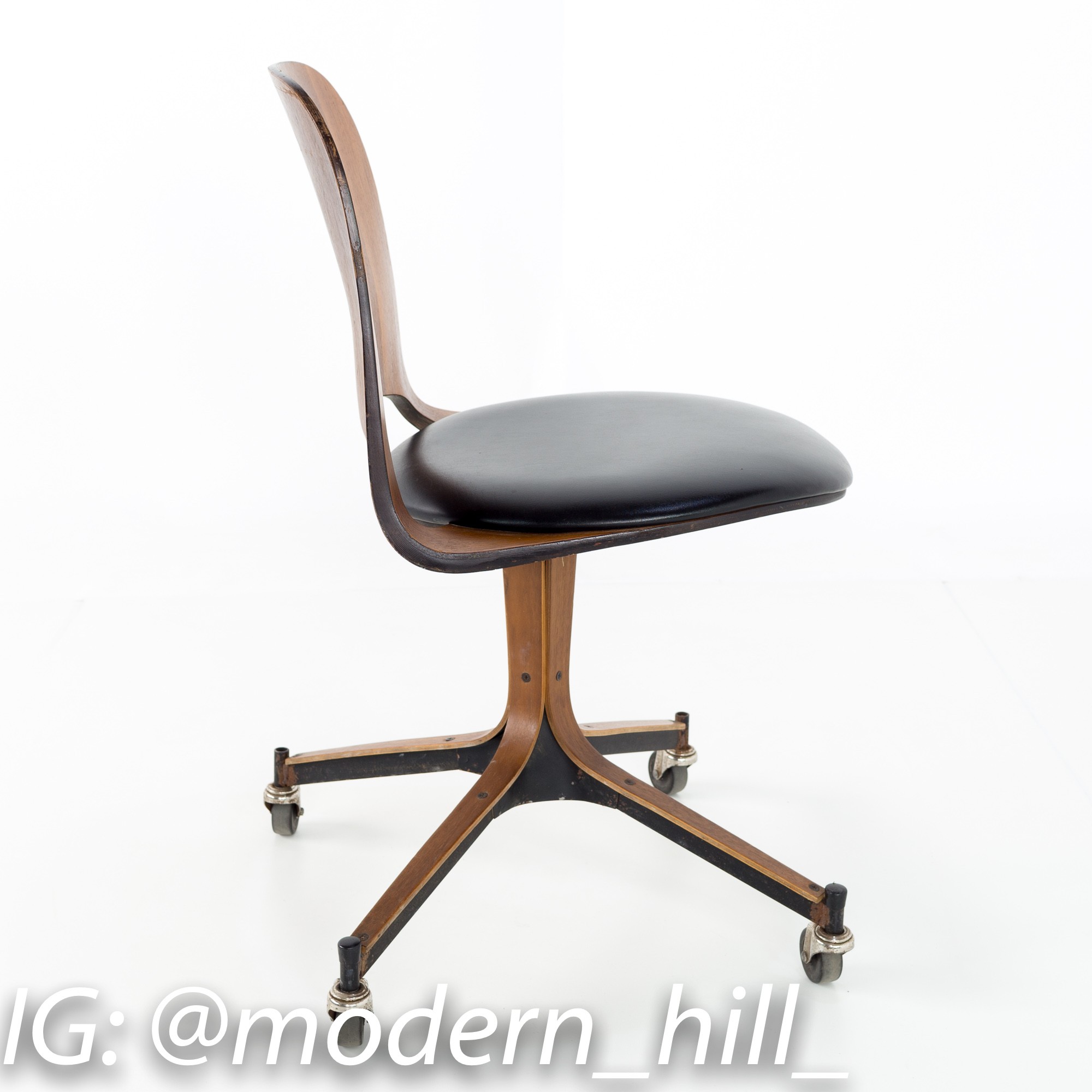 Plycraft Mid Century Walnut Desk Chair