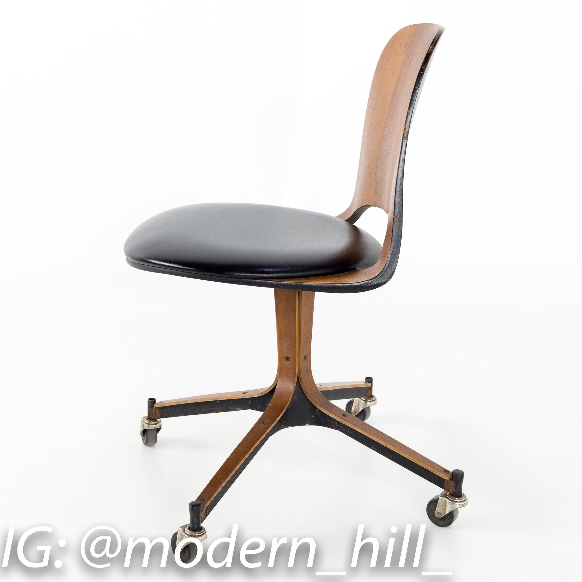 Plycraft Mid Century Walnut Desk Chair