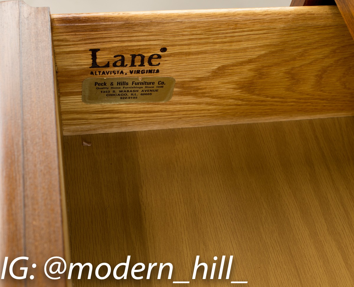 Lane Rhythm 9 Drawer Reversible Door Cane and Wood Lowboy Dresser