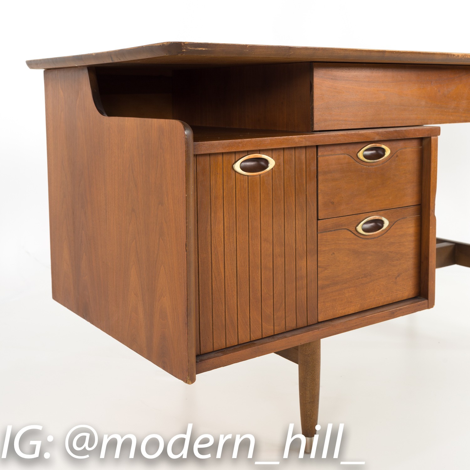 Mainline by Hooker Single Sided Mid Century Floating Display Desk