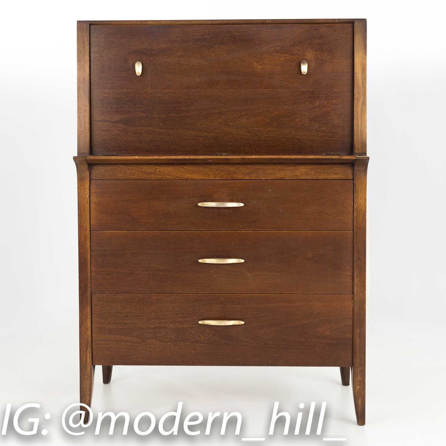 John Van Koert for Drexel Profile Highboy Dresser or Bar Desk