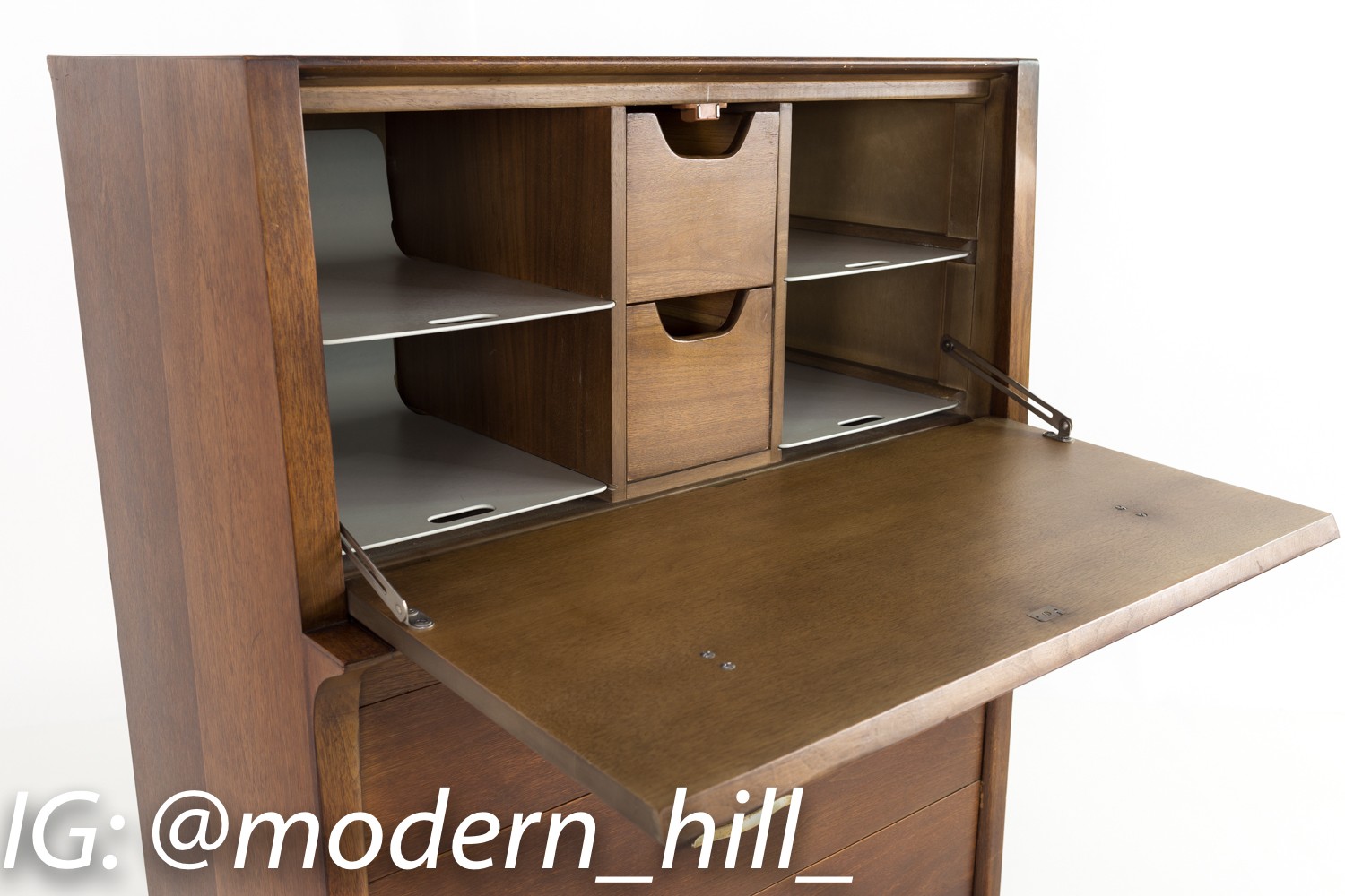 John Van Koert for Drexel Profile Highboy Dresser or Bar Desk