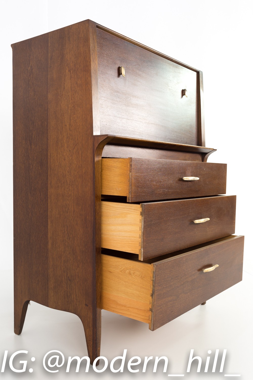 John Van Koert for Drexel Profile Highboy Dresser or Bar Desk
