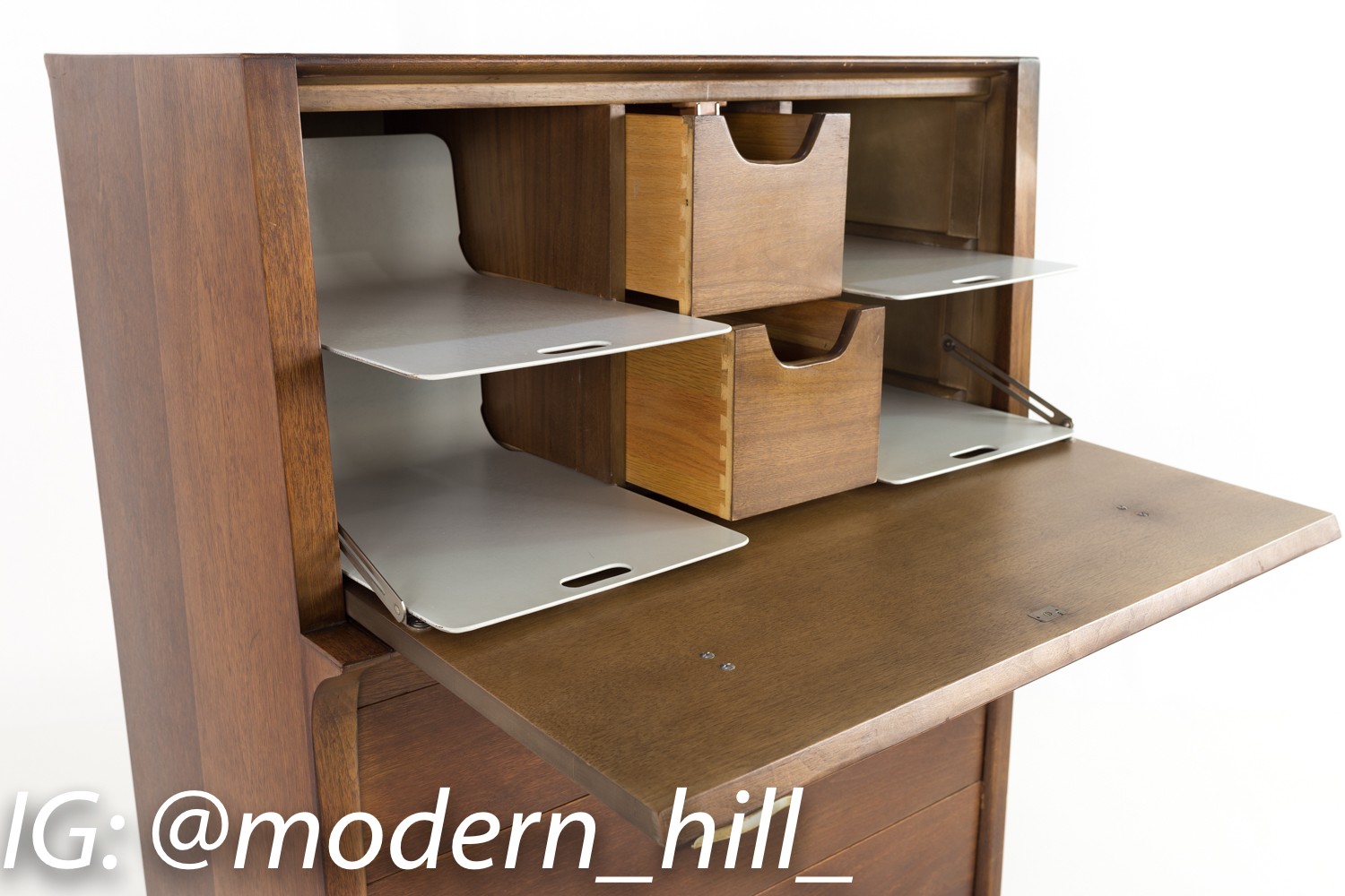 John Van Koert for Drexel Profile Highboy Dresser or Bar Desk