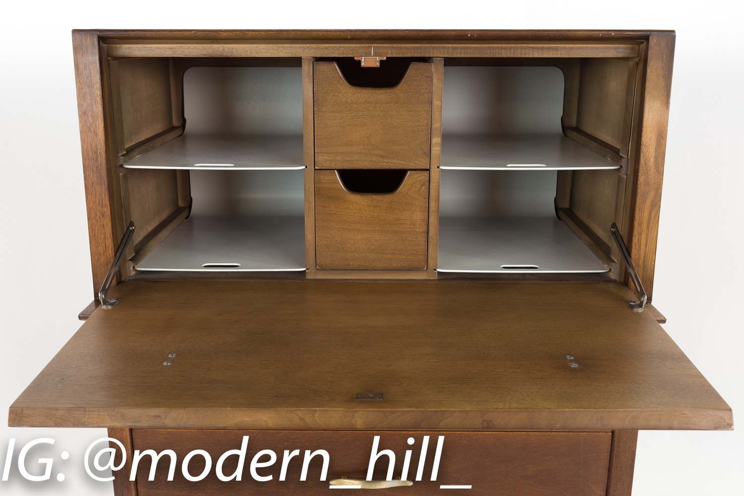 John Van Koert for Drexel Profile Highboy Dresser or Bar Desk