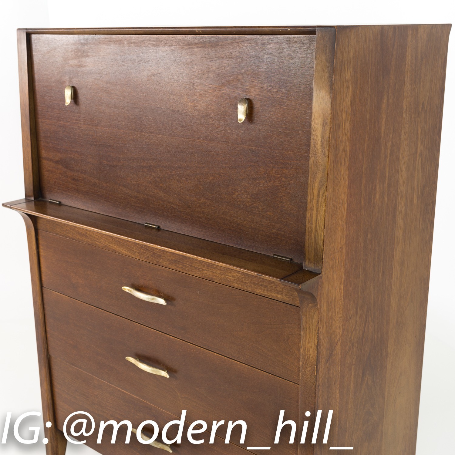 John Van Koert for Drexel Profile Highboy Dresser or Bar Desk