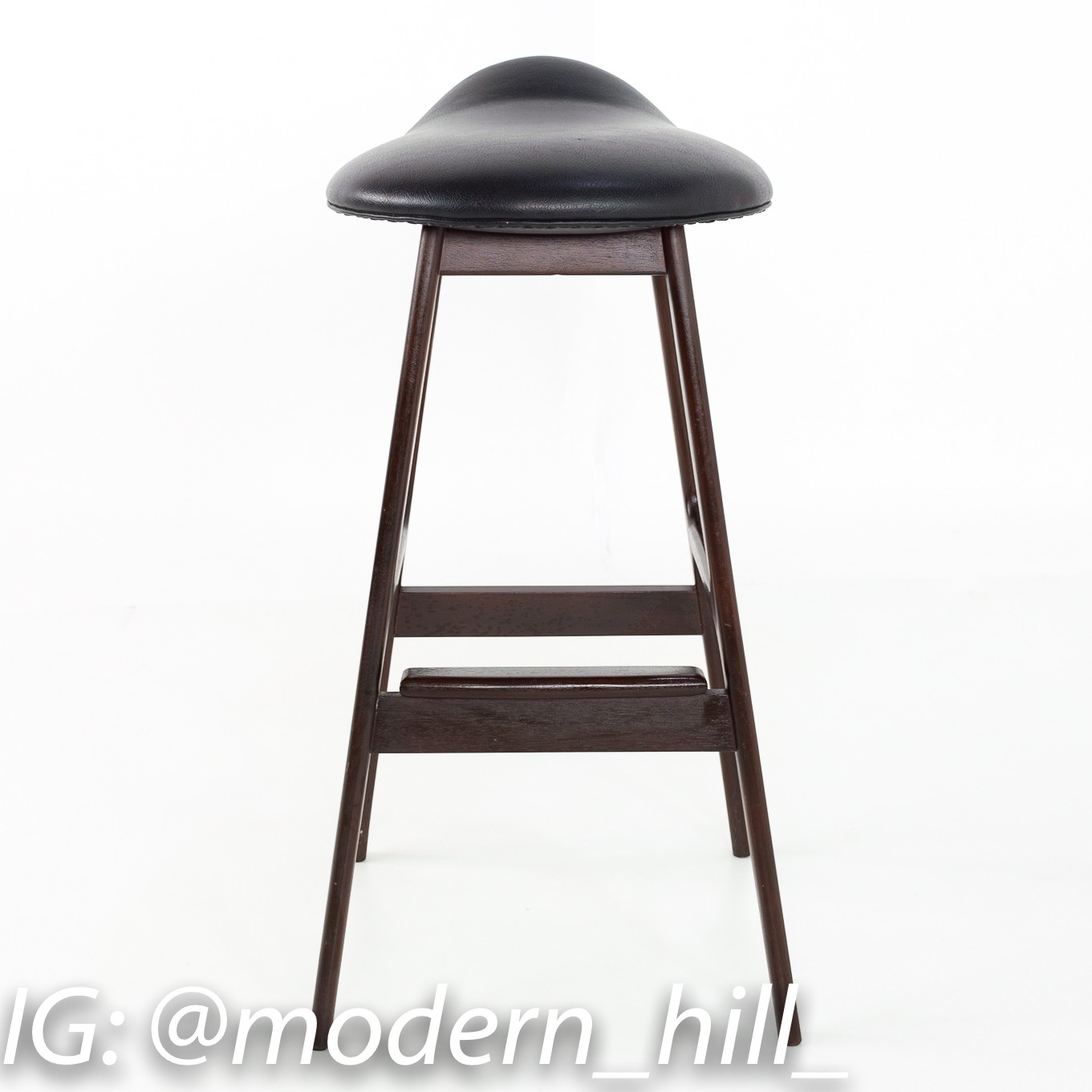 Erik Buck Mid Century Modern Rosewood Bar Stools - Matching Pair