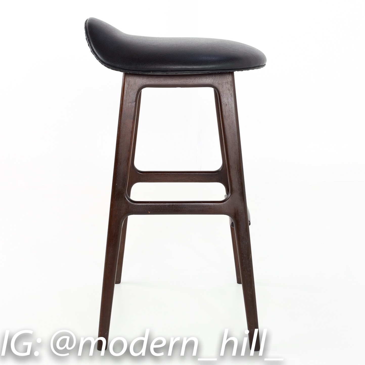Erik Buck Mid Century Modern Rosewood Bar Stools - Matching Pair