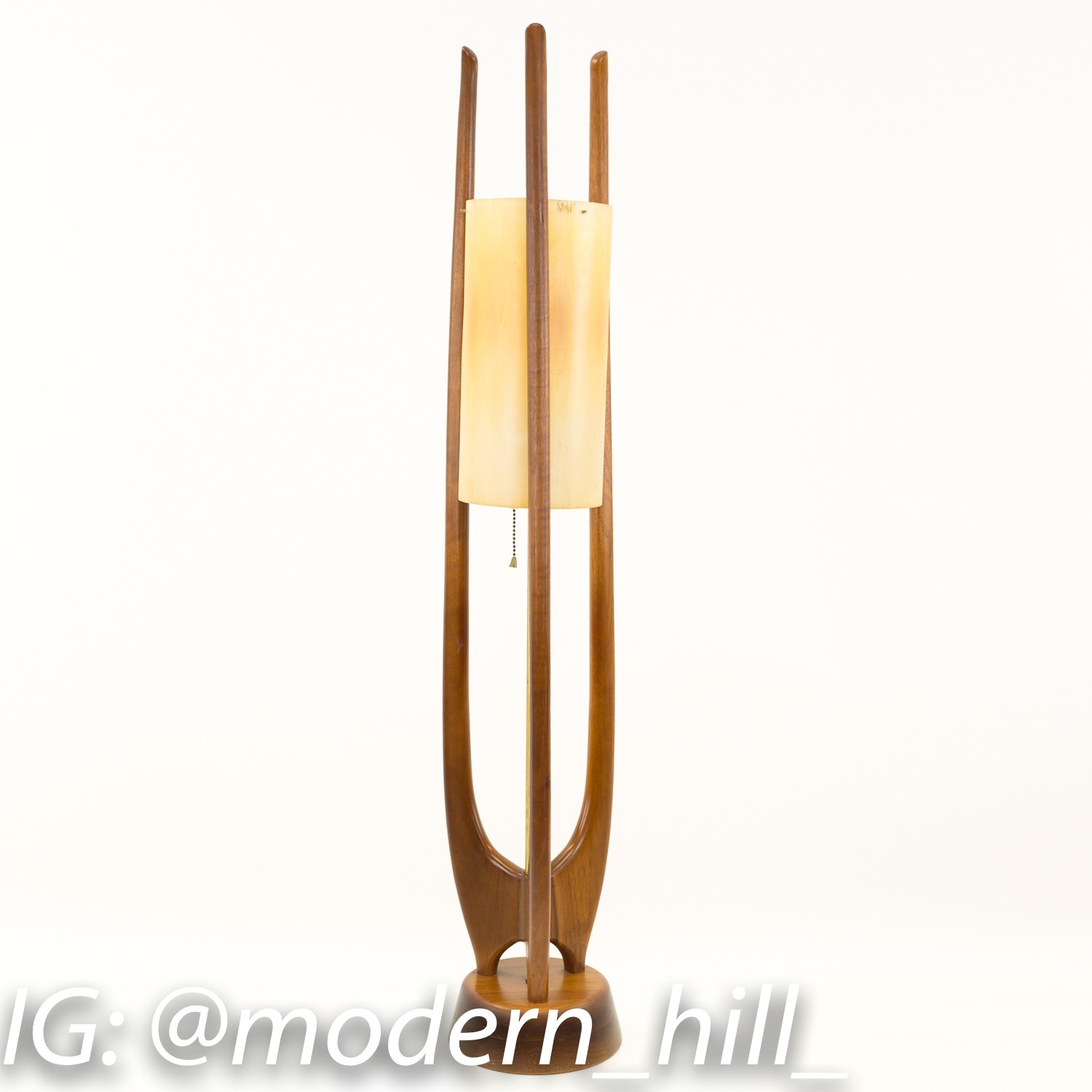 Modeline Adrian Pearsall Style Mid Century Walnut Sculptural Table Lamps