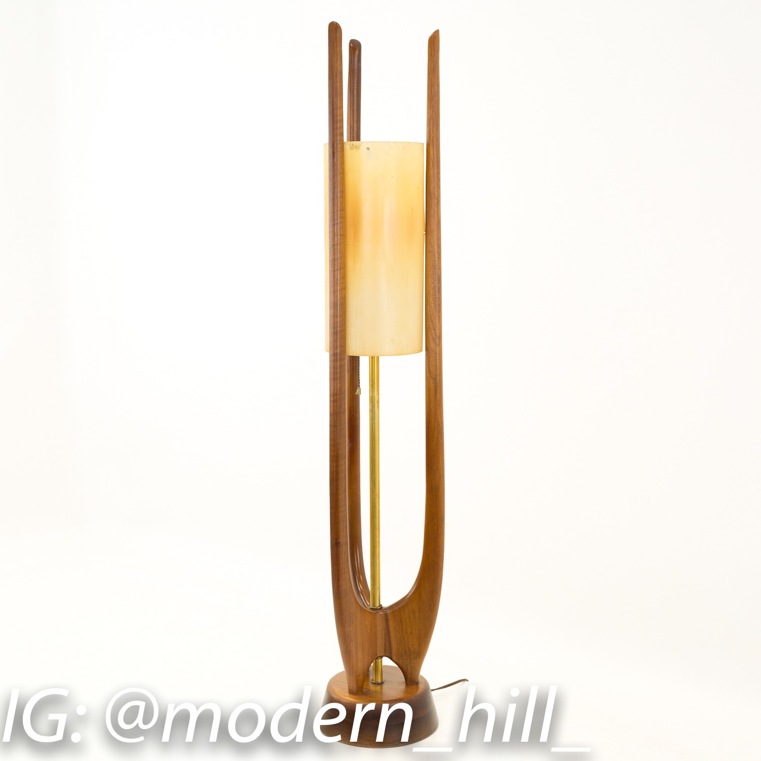 Modeline Adrian Pearsall Style Mid Century Walnut Sculptural Table Lamps