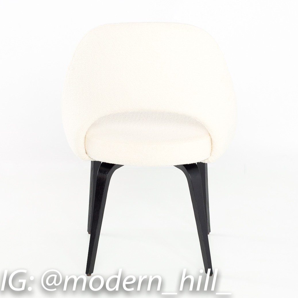 Images | Mid Century Modern Furniture - Mid Century Furniture Chicago Eero Saarinen for Knoll Boucle and Ebonized Wood Executive Armless Side Chairs - Matching Pair