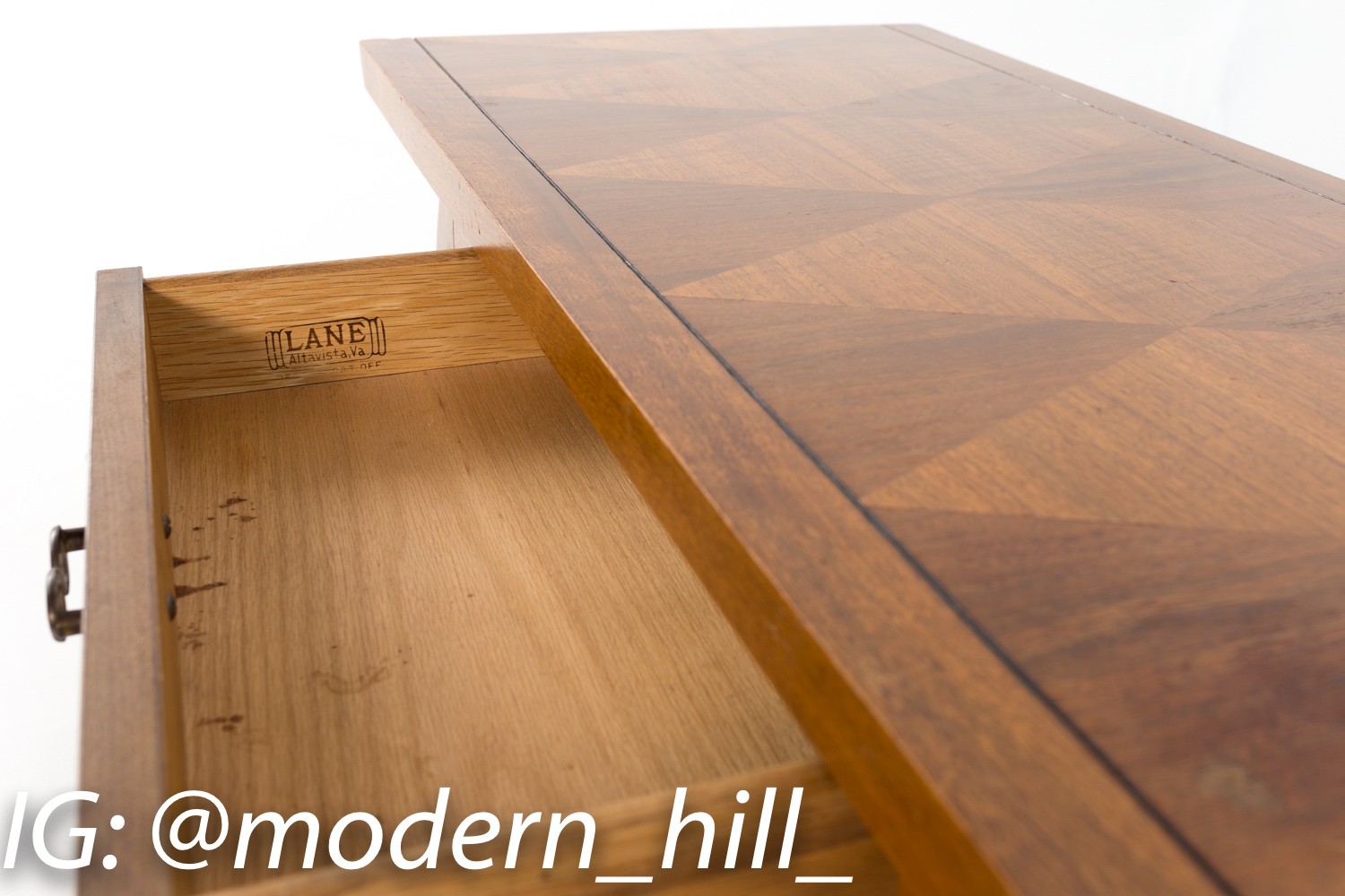Images | Mid Century Modern Furniture - Mid Century Furniture Chicago Lane Long Walnut and Brass 2 Drawer Mid Century Coffee Table