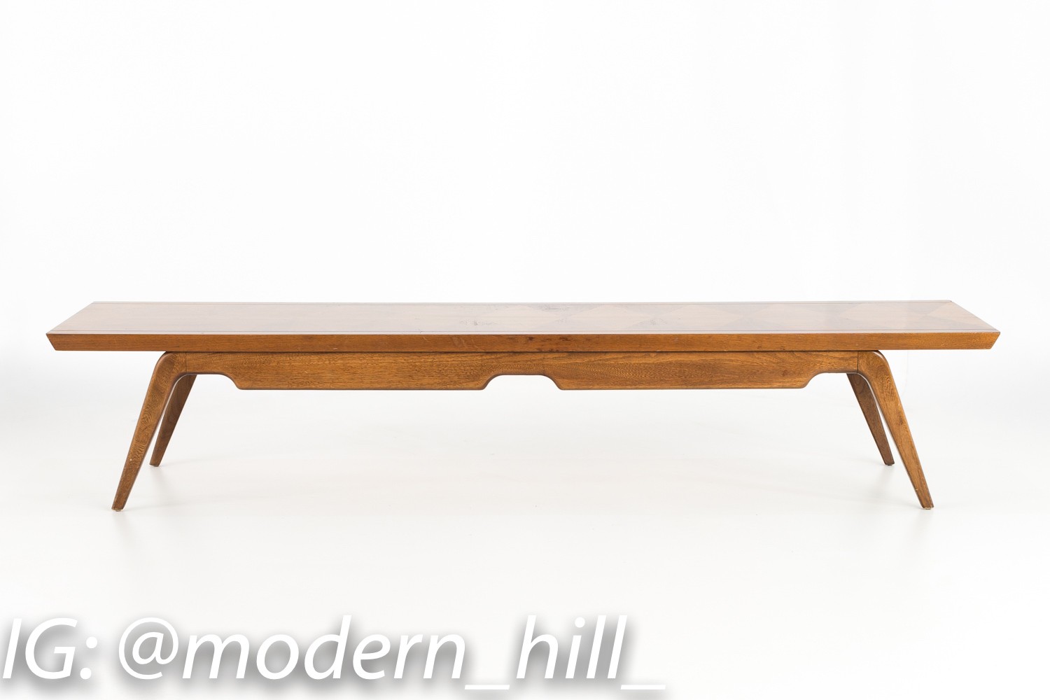 Images | Mid Century Modern Furniture - Mid Century Furniture Chicago Lane Long Walnut and Brass 2 Drawer Mid Century Coffee Table
