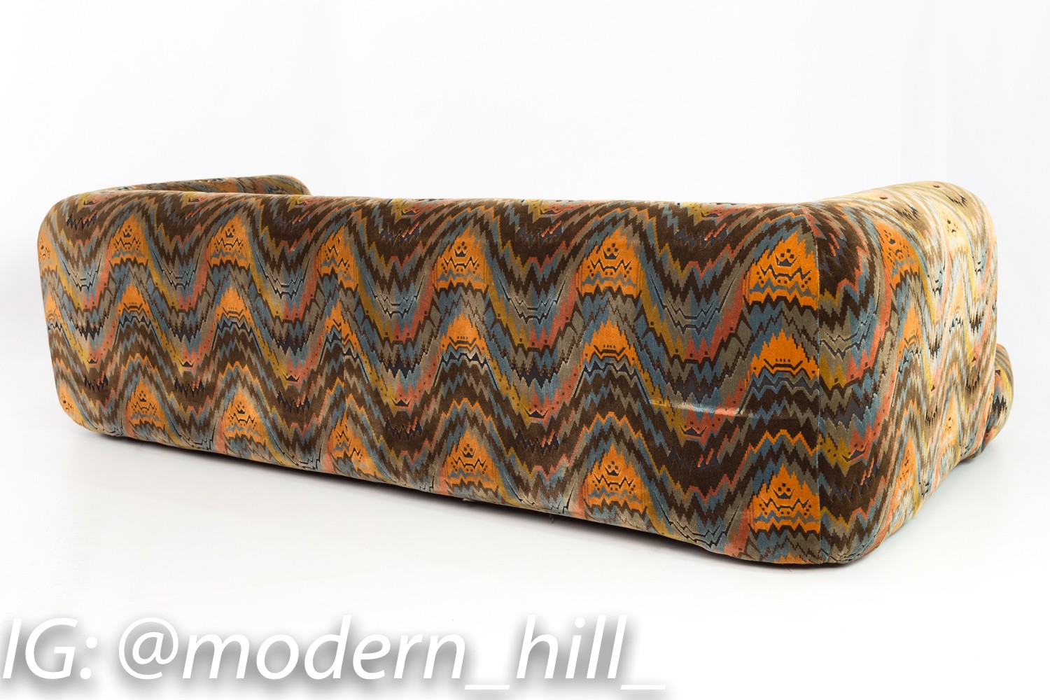 Milo Baughman for Thayer Coggin Mid Century Modern Sofa with Jack Lenor Larsen Style Fabric