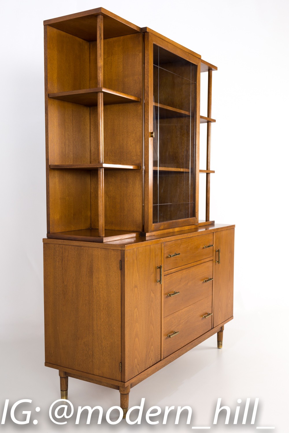 Mid Century Drexel China Cabinet Buffet and Hutch