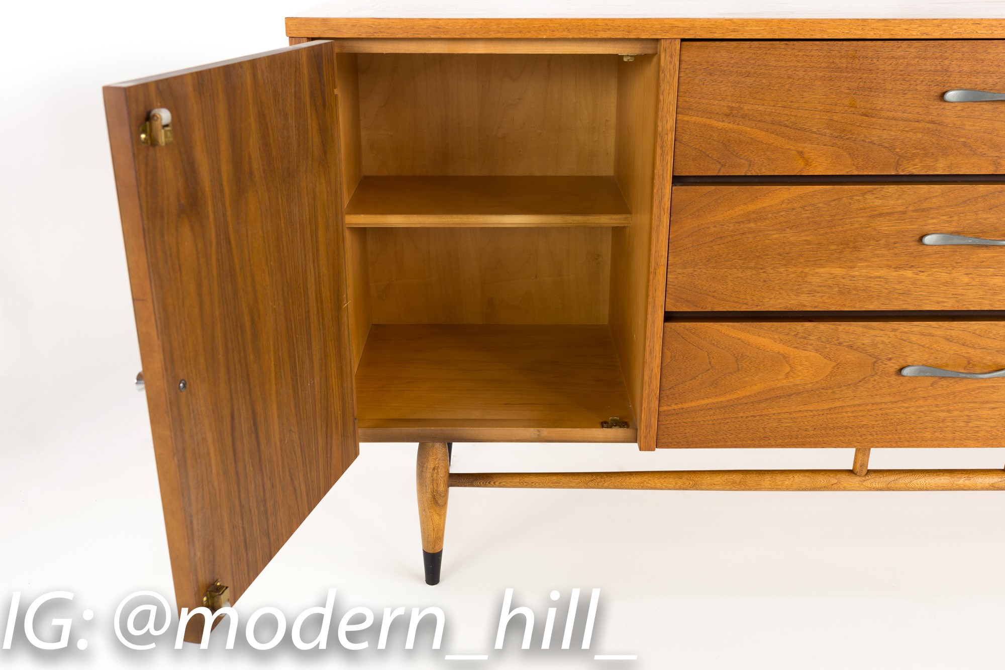 Andre Bus for Lane Acclaim Mid Century Walnut Dovetail Sideboard Credenza Buffet