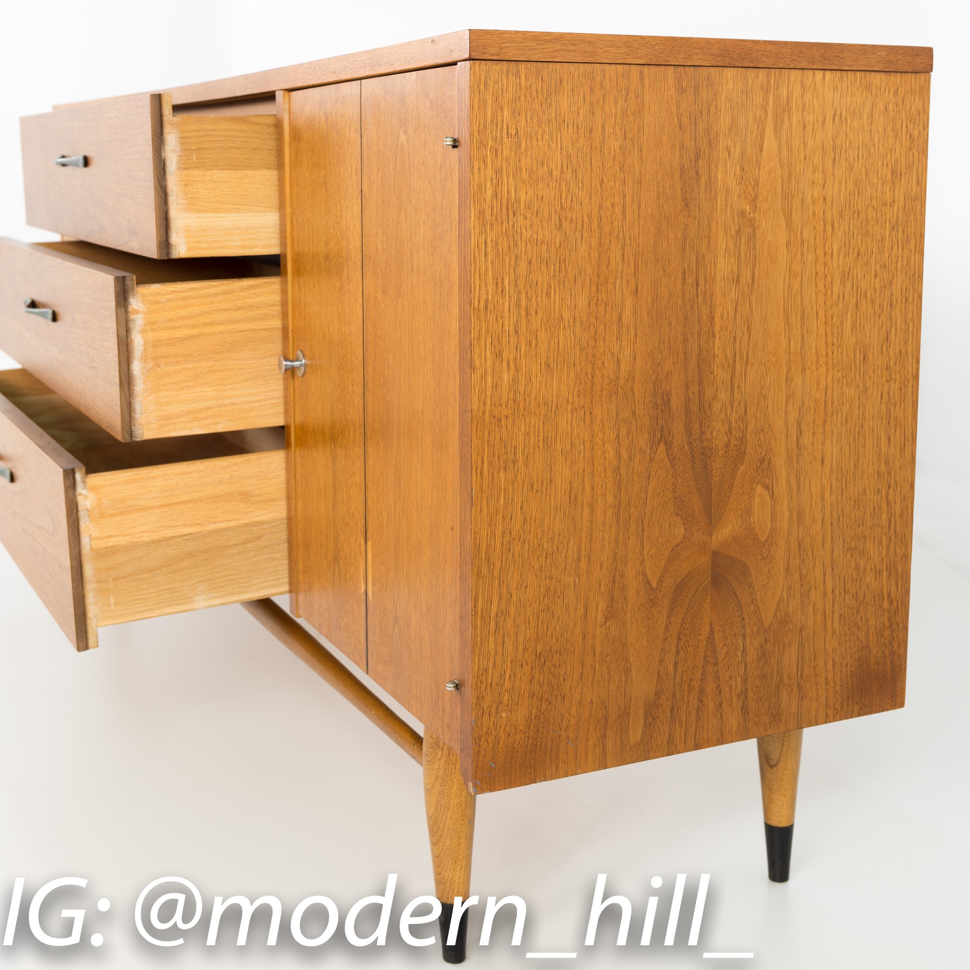Andre Bus for Lane Acclaim Mid Century Walnut Dovetail Sideboard Credenza Buffet