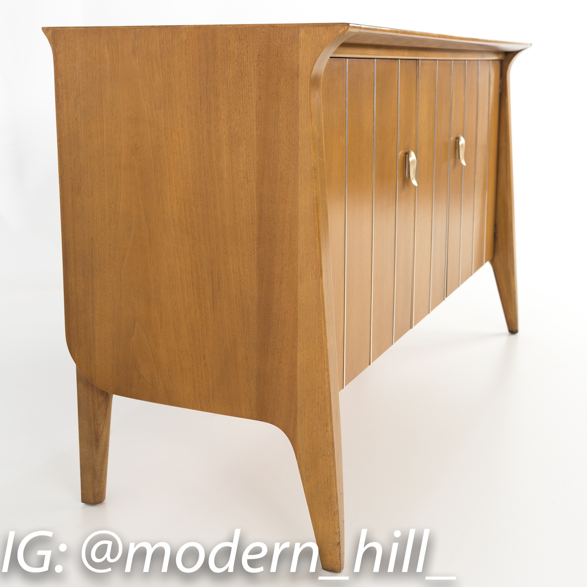 John Van Koert for Drexel Profile Small Mid Century Sideboard Media Cabinet Console