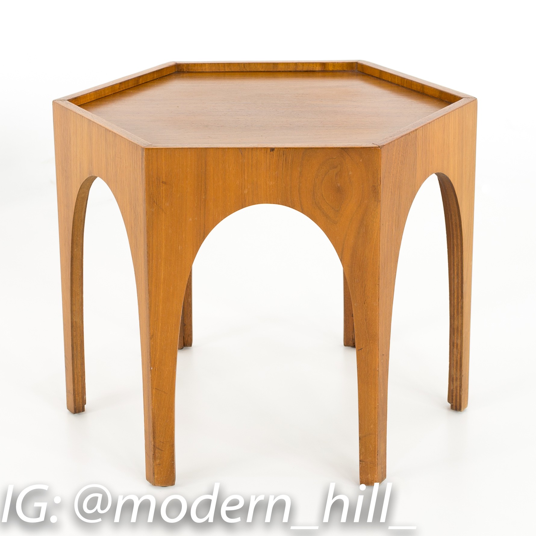 Harvey Probber Style Brutalist Mid Century Walnut Side End Tables - Matching Pair