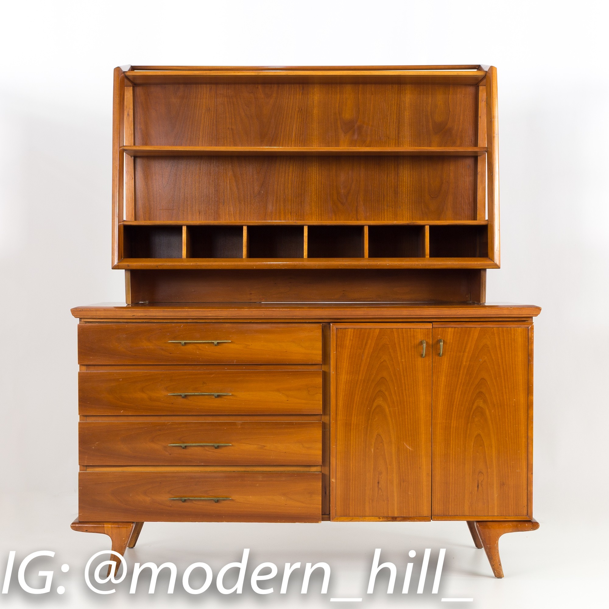Mid Century Modern Cherry Buffet and Hutch