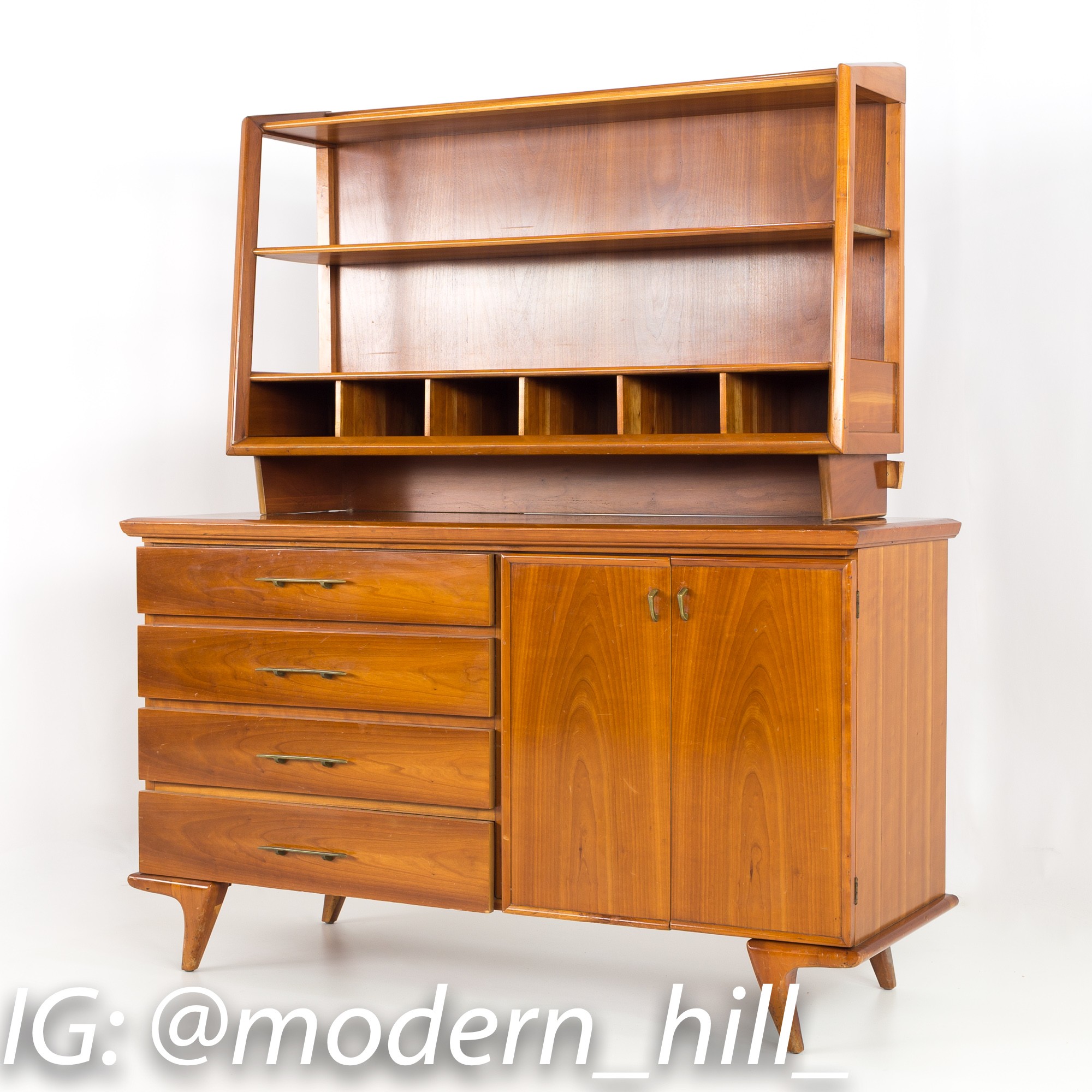 Mid Century Modern Cherry Buffet and Hutch
