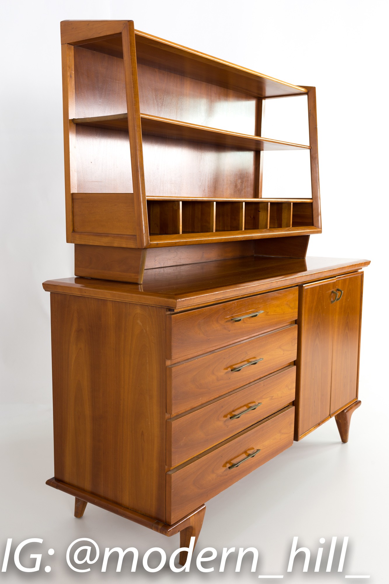 Mid Century Modern Cherry Buffet and Hutch