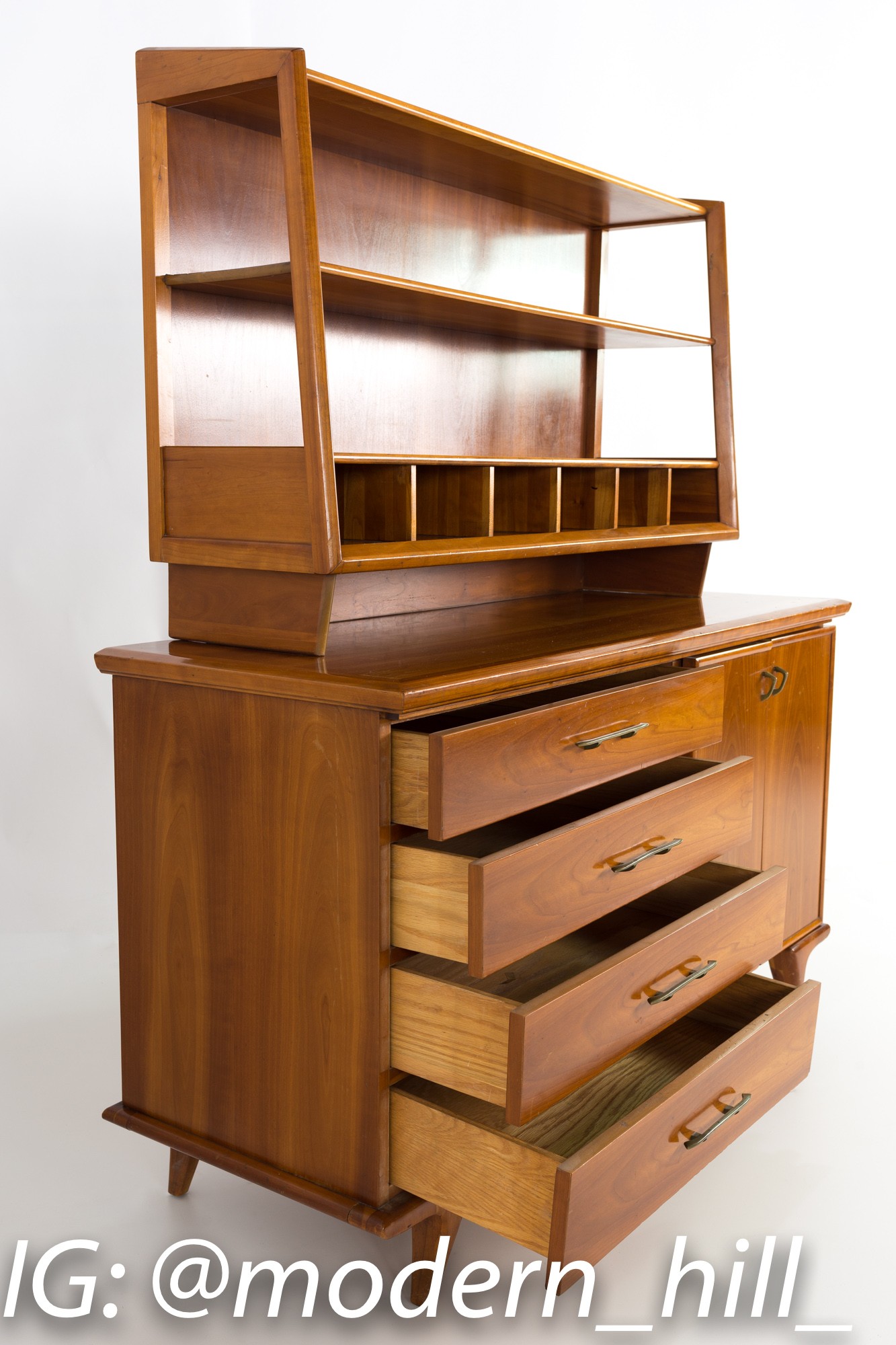 Mid Century Modern Cherry Buffet and Hutch