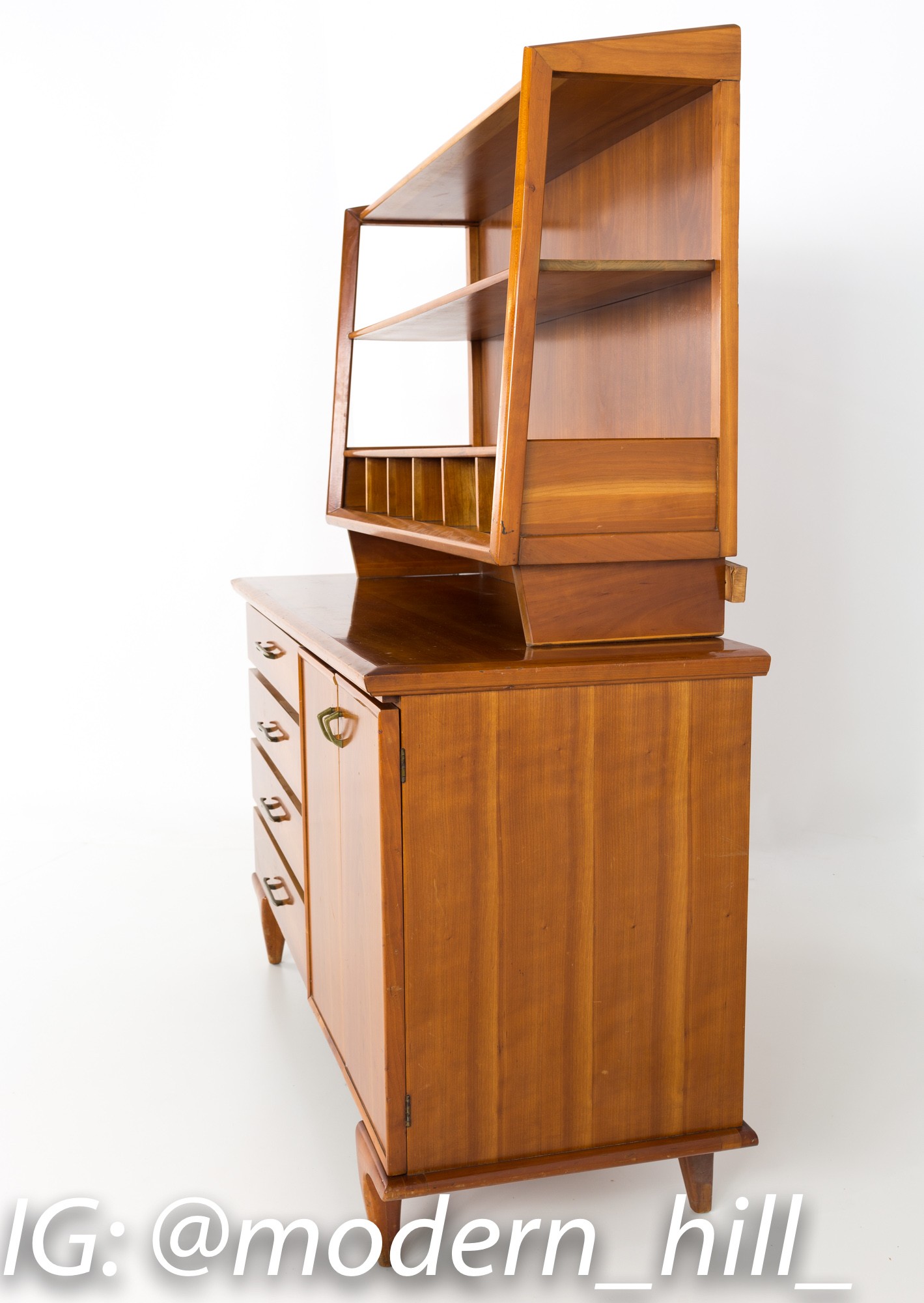 Mid Century Modern Cherry Buffet and Hutch