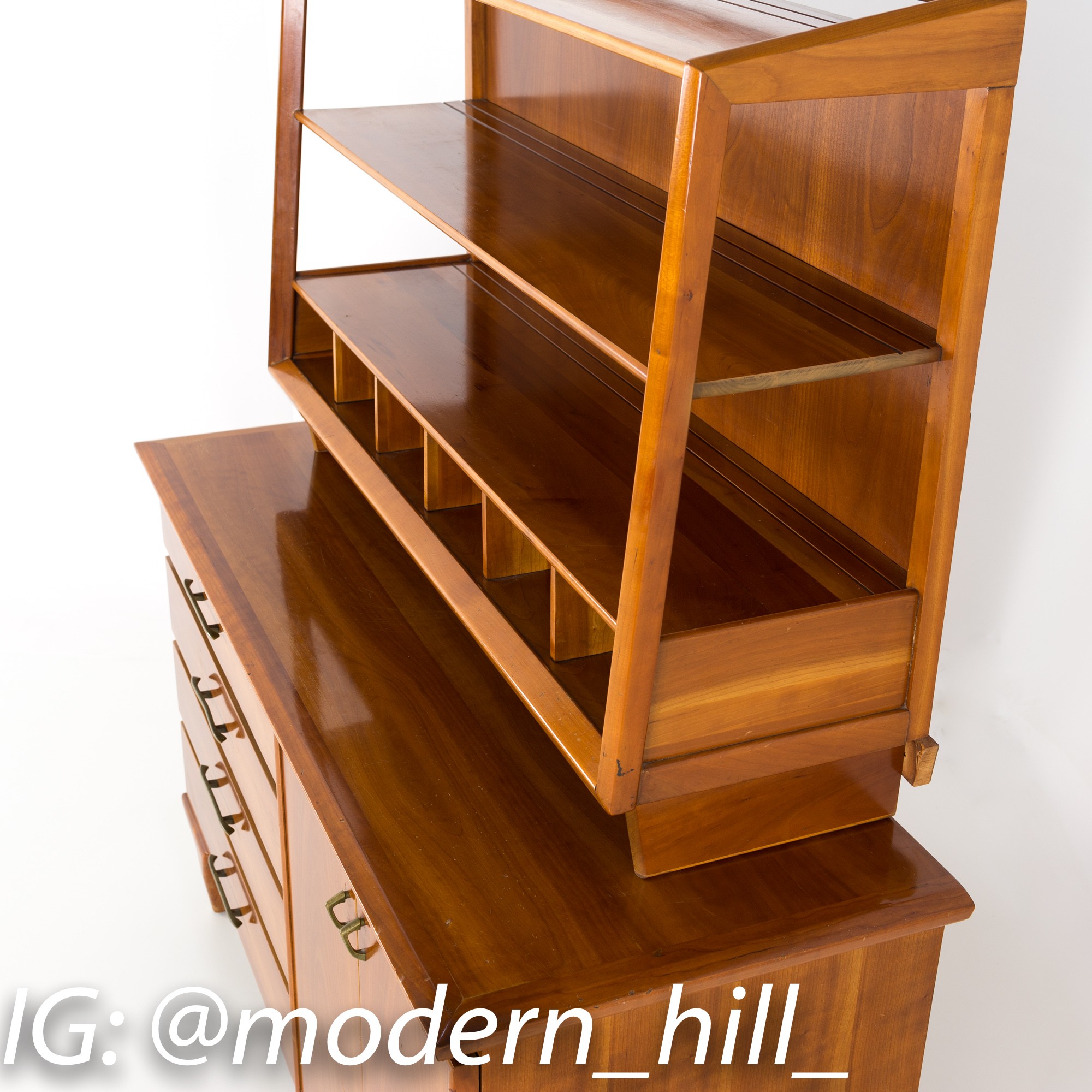 Mid Century Modern Cherry Buffet and Hutch