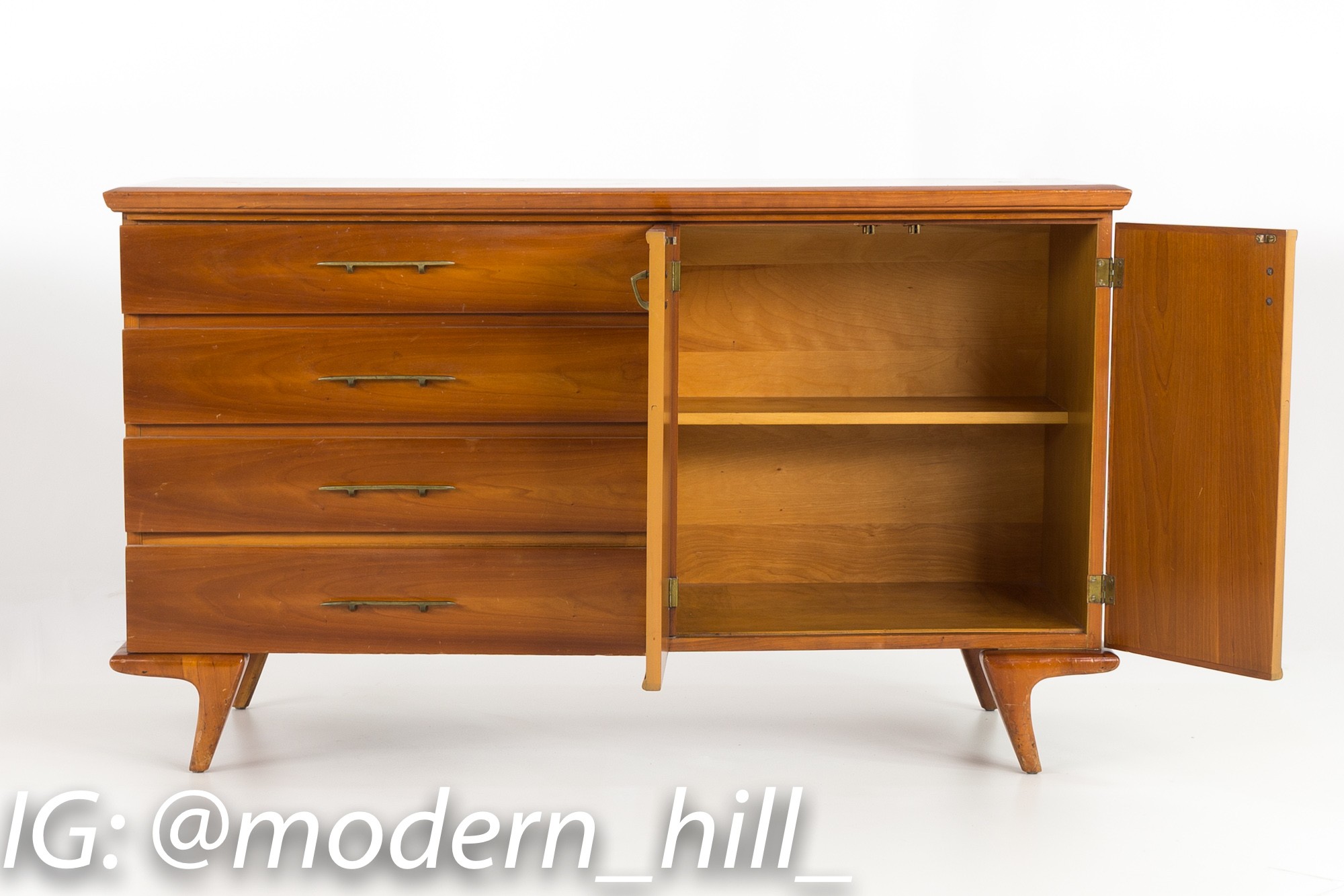 Mid Century Modern Cherry Buffet and Hutch