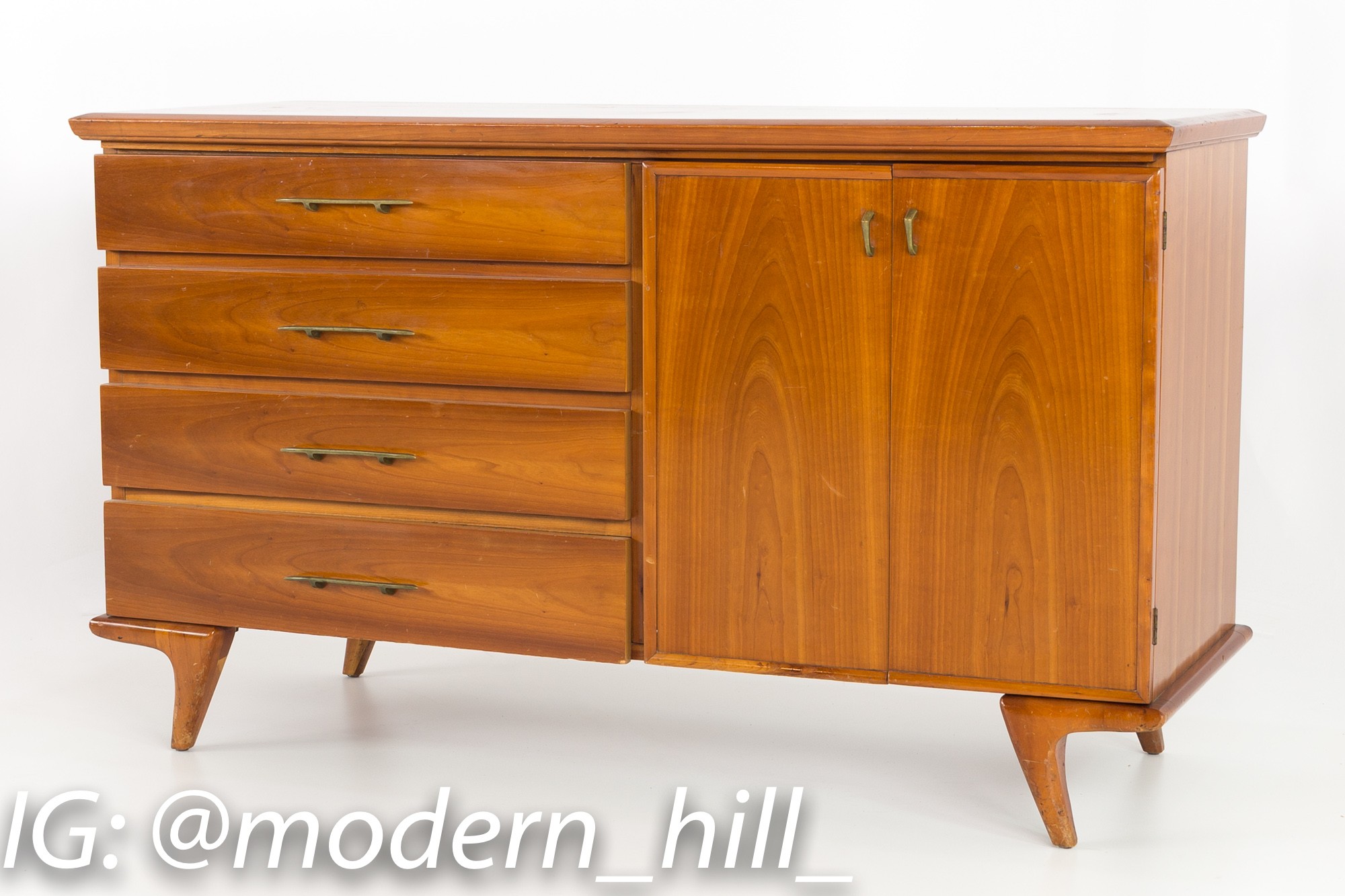 Mid Century Modern Cherry Buffet and Hutch