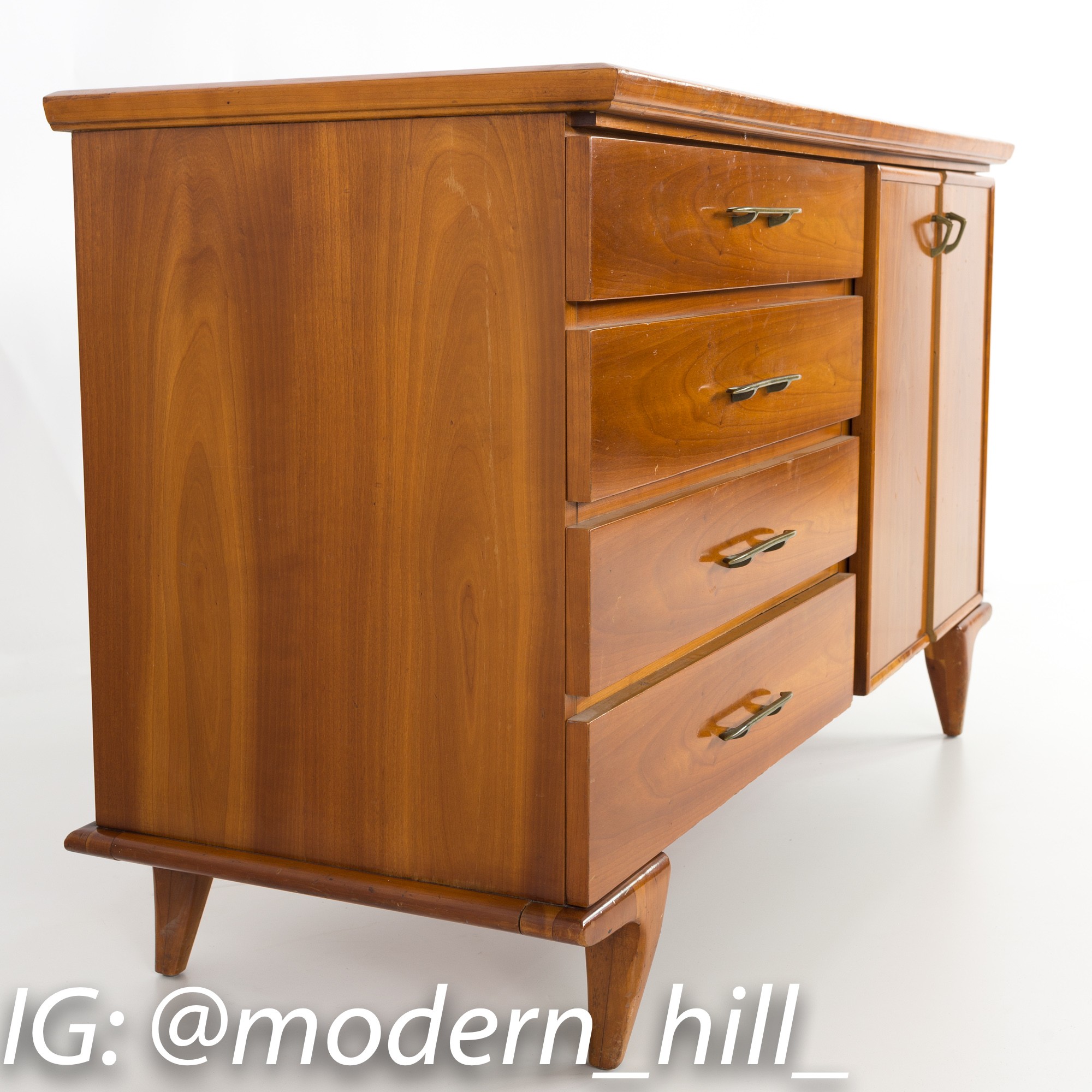 Mid Century Modern Cherry Buffet and Hutch