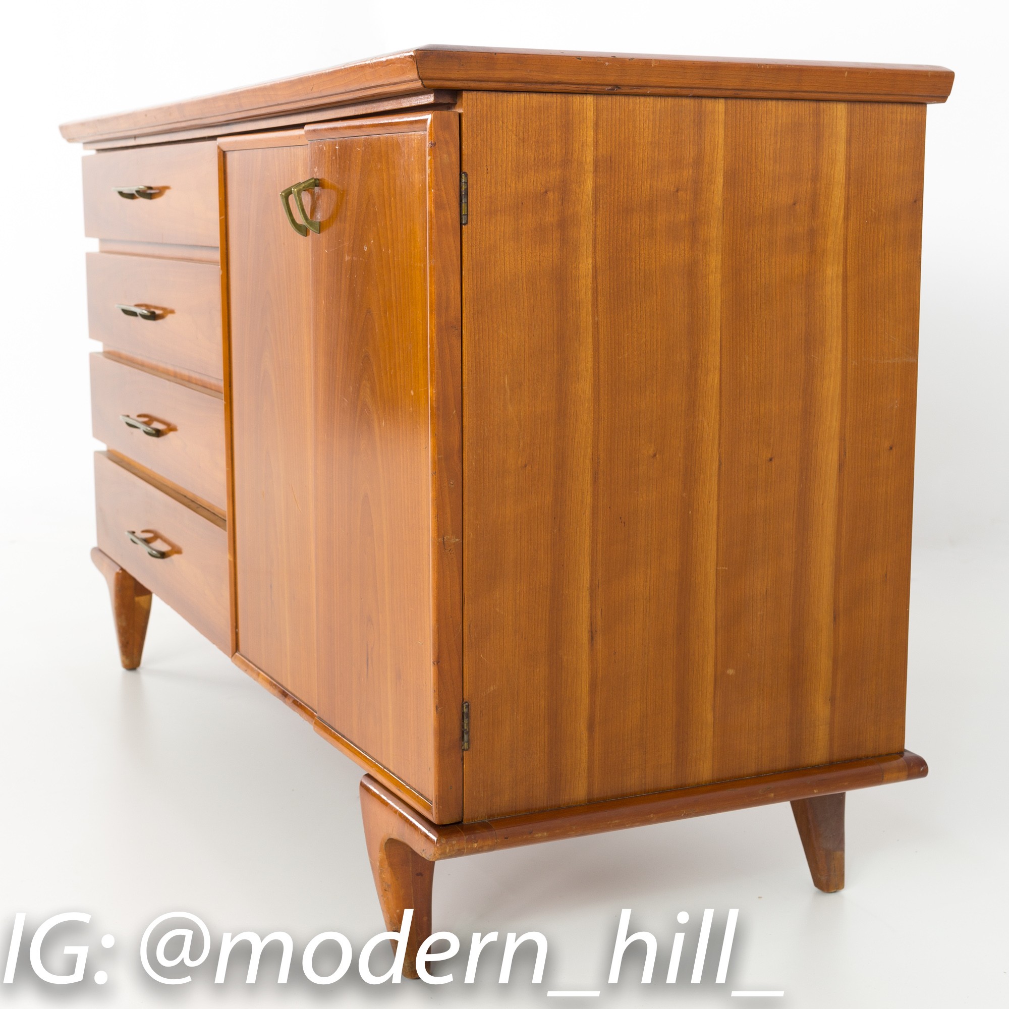 Mid Century Modern Cherry Buffet and Hutch