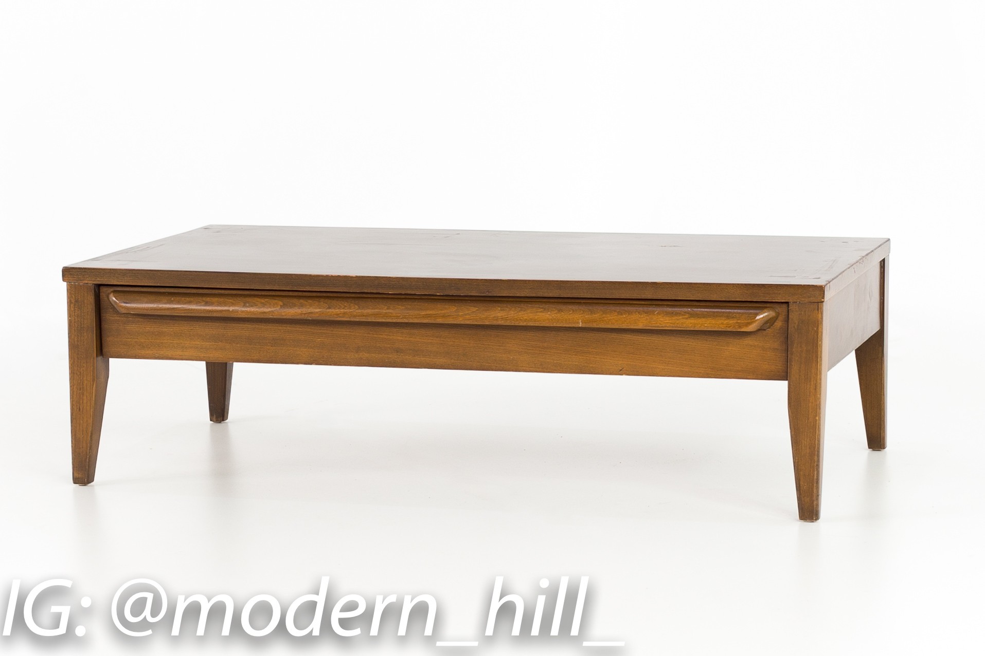 Lane Mid Century Modern Small Low Walnut Coffee Table