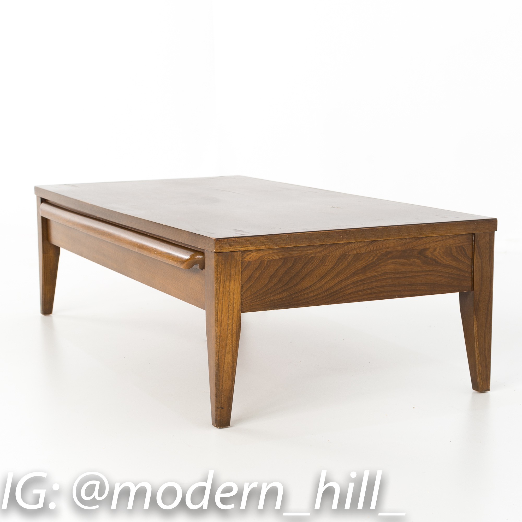 Lane Mid Century Modern Small Low Walnut Coffee Table