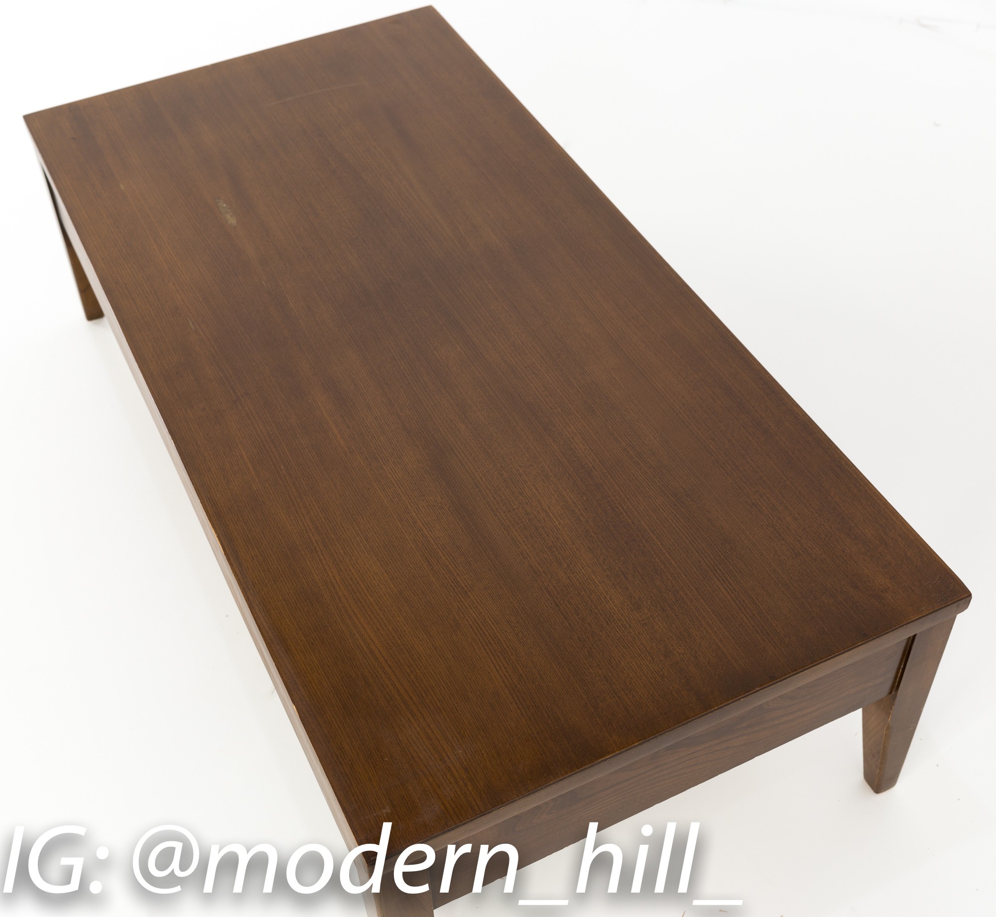 Lane Mid Century Modern Small Low Walnut Coffee Table