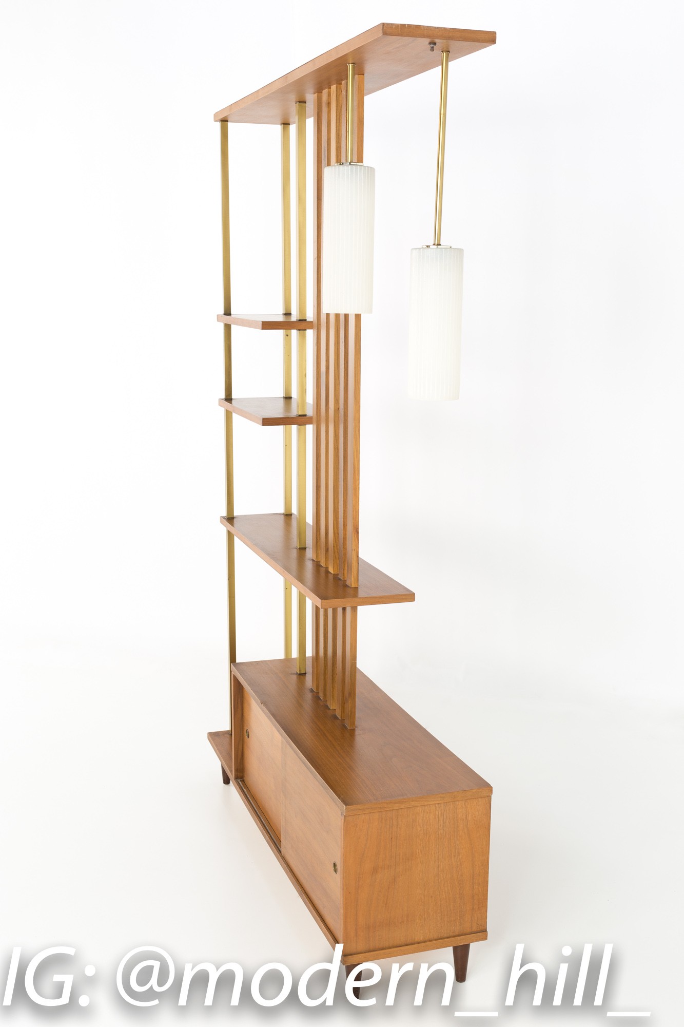 Images | Mid Century Modern Furniture - Mid Century Furniture Chicago Mid Century Modern Walnut and Brass Wall Unit Room Divider