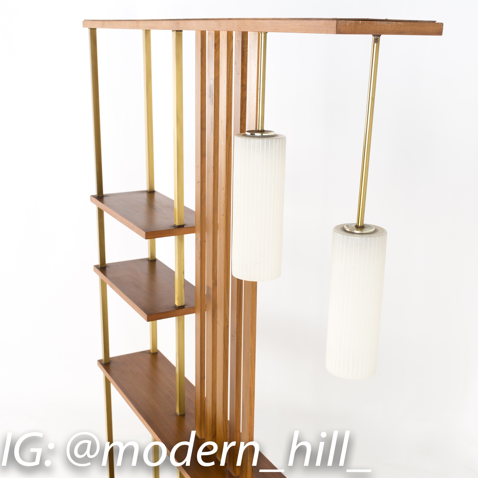 Images | Mid Century Modern Furniture - Mid Century Furniture Chicago Mid Century Modern Walnut and Brass Wall Unit Room Divider