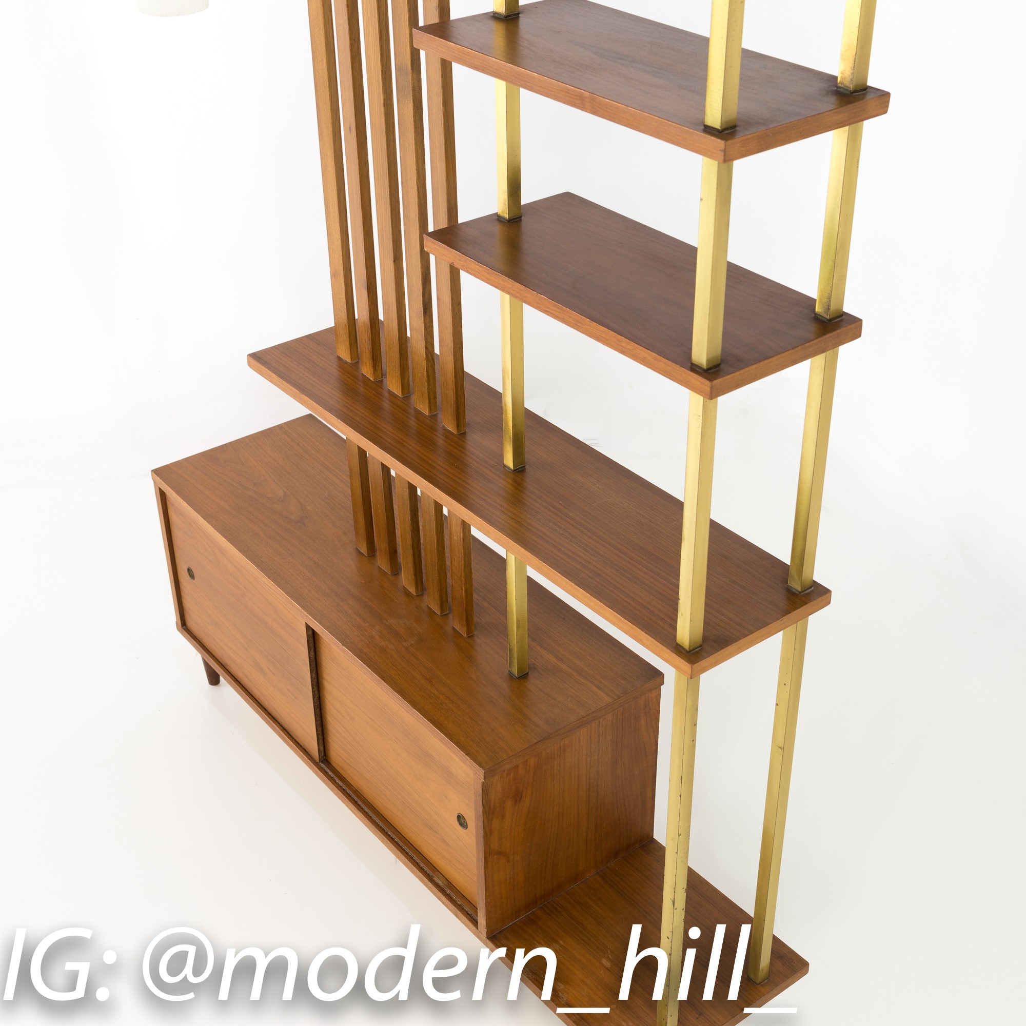 Images | Mid Century Modern Furniture - Mid Century Furniture Chicago Mid Century Modern Walnut and Brass Wall Unit Room Divider