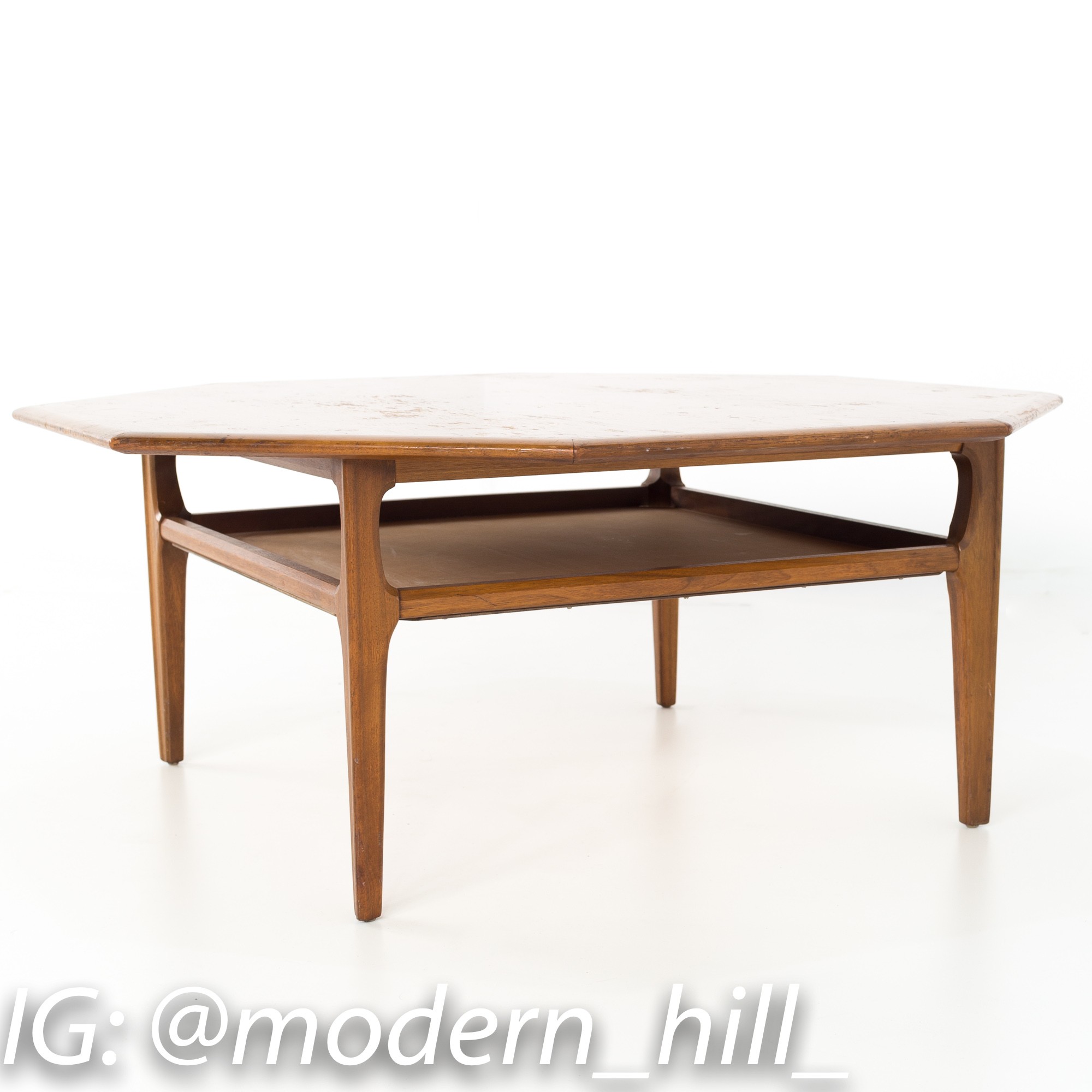 Mid Century Modern Octagonal Walnut Coffee Table