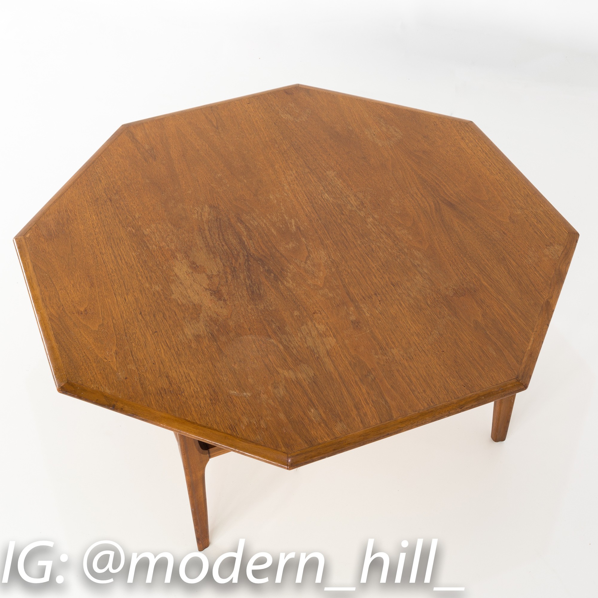 Mid Century Modern Octagonal Walnut Coffee Table