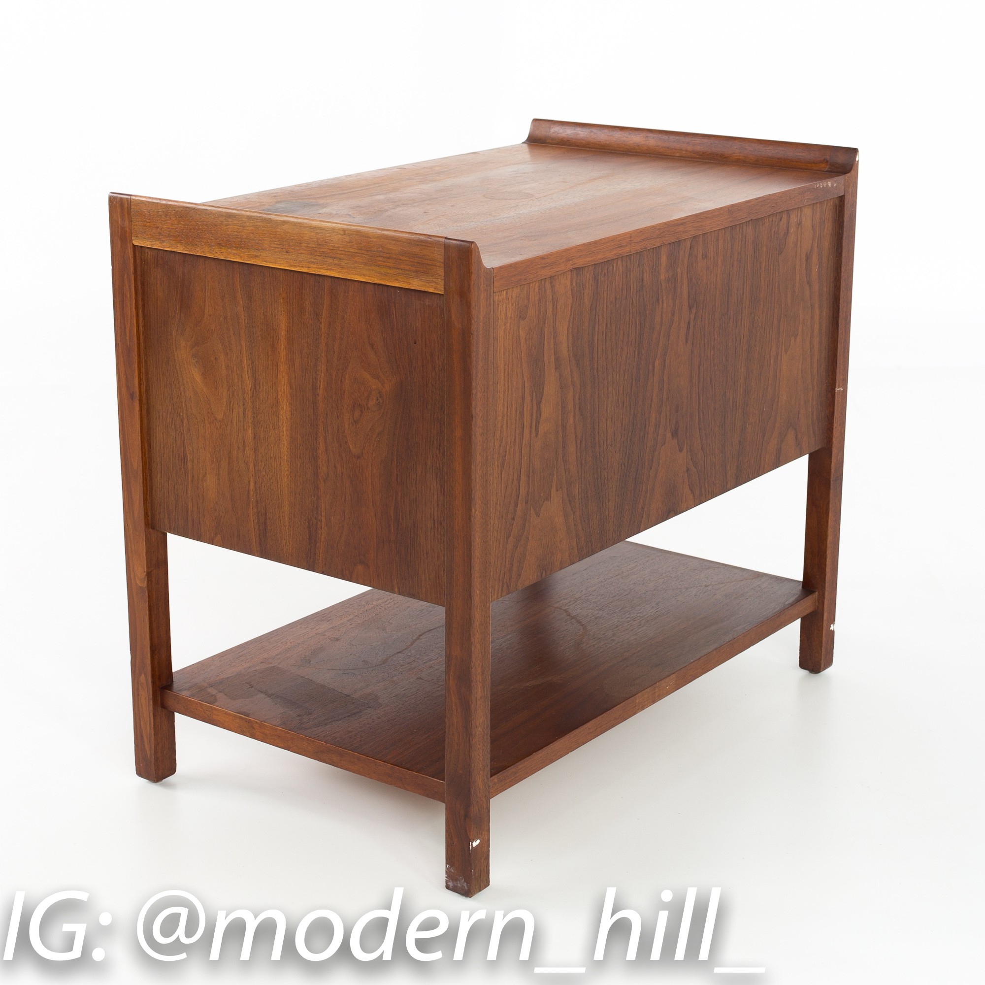 Dillingham Mid Century Walnut Nightstand Record Cabinet Side End Table