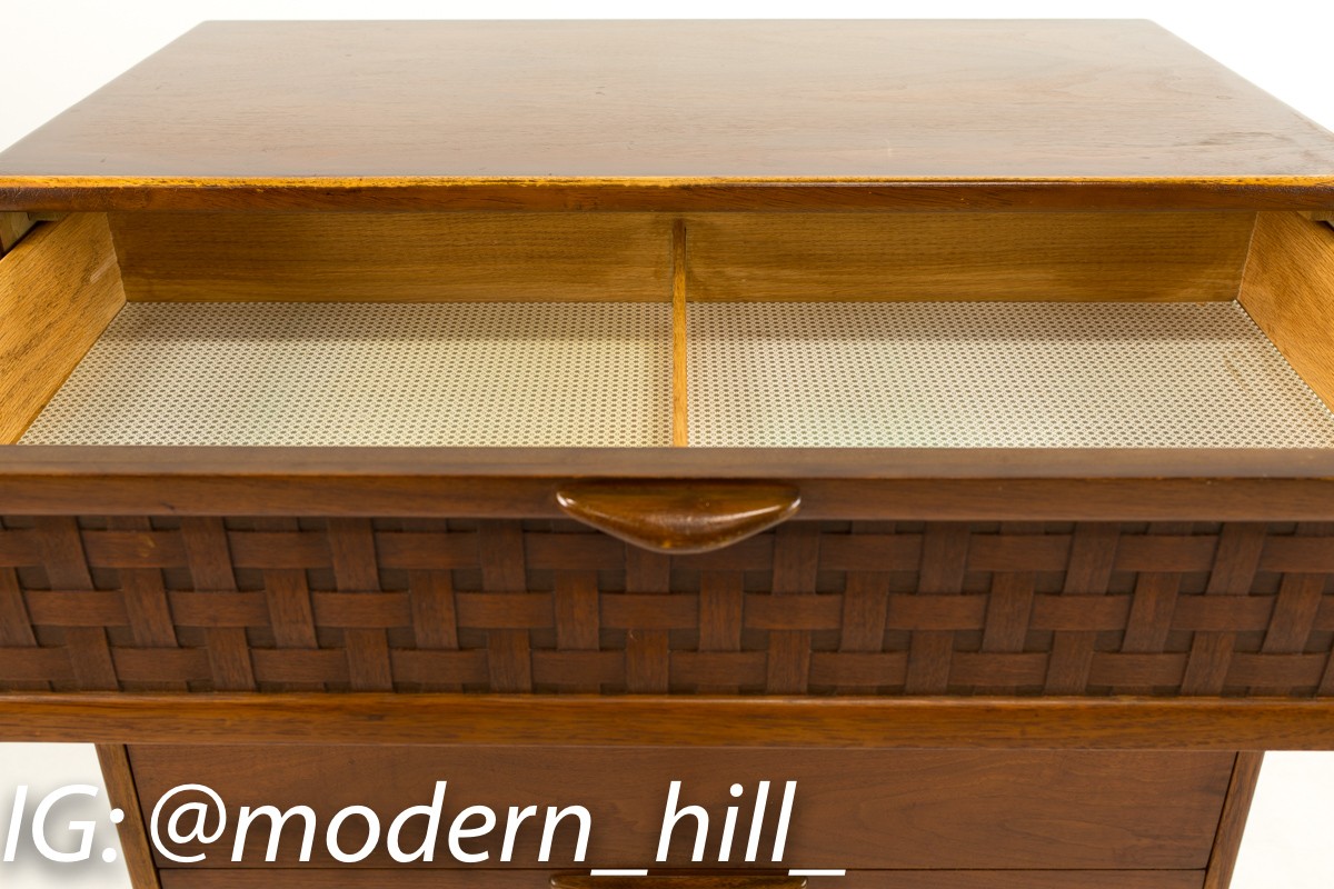 Lane Perception Mid Century Small 4 Drawer Highboy Dresser