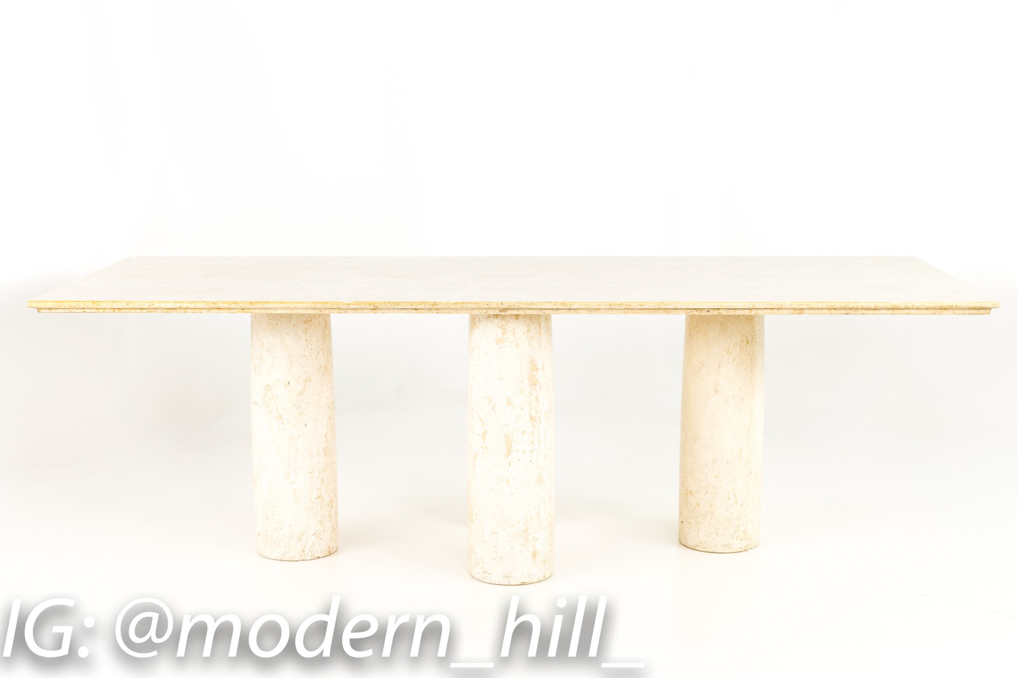 Mario Bellini Il Colonnato Travertine Marble Mid Century Modern Dining Table