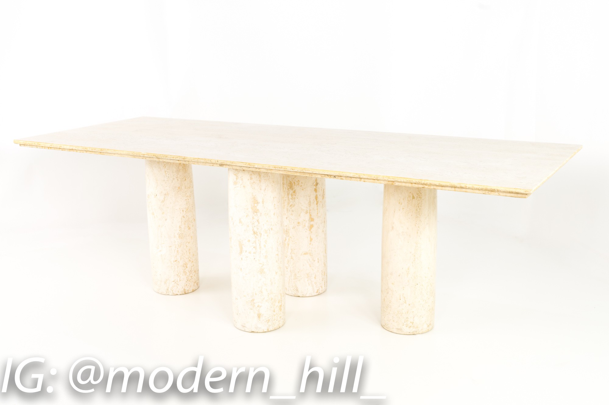 Mario Bellini Il Colonnato Travertine Marble Mid Century Modern Dining Table