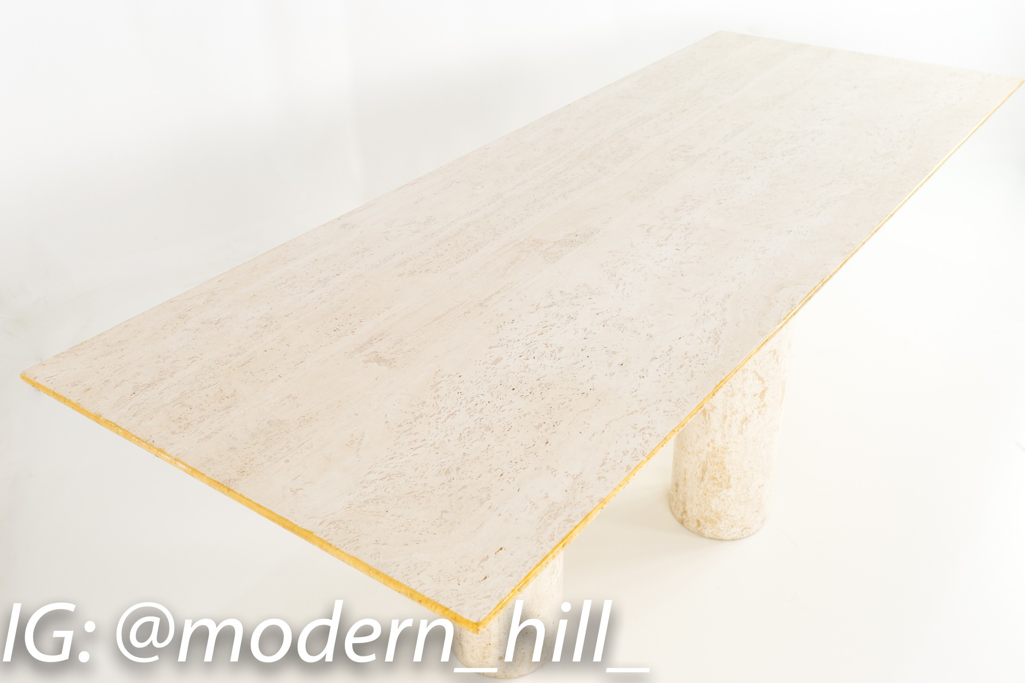 Mario Bellini Il Colonnato Travertine Marble Mid Century Modern Dining Table