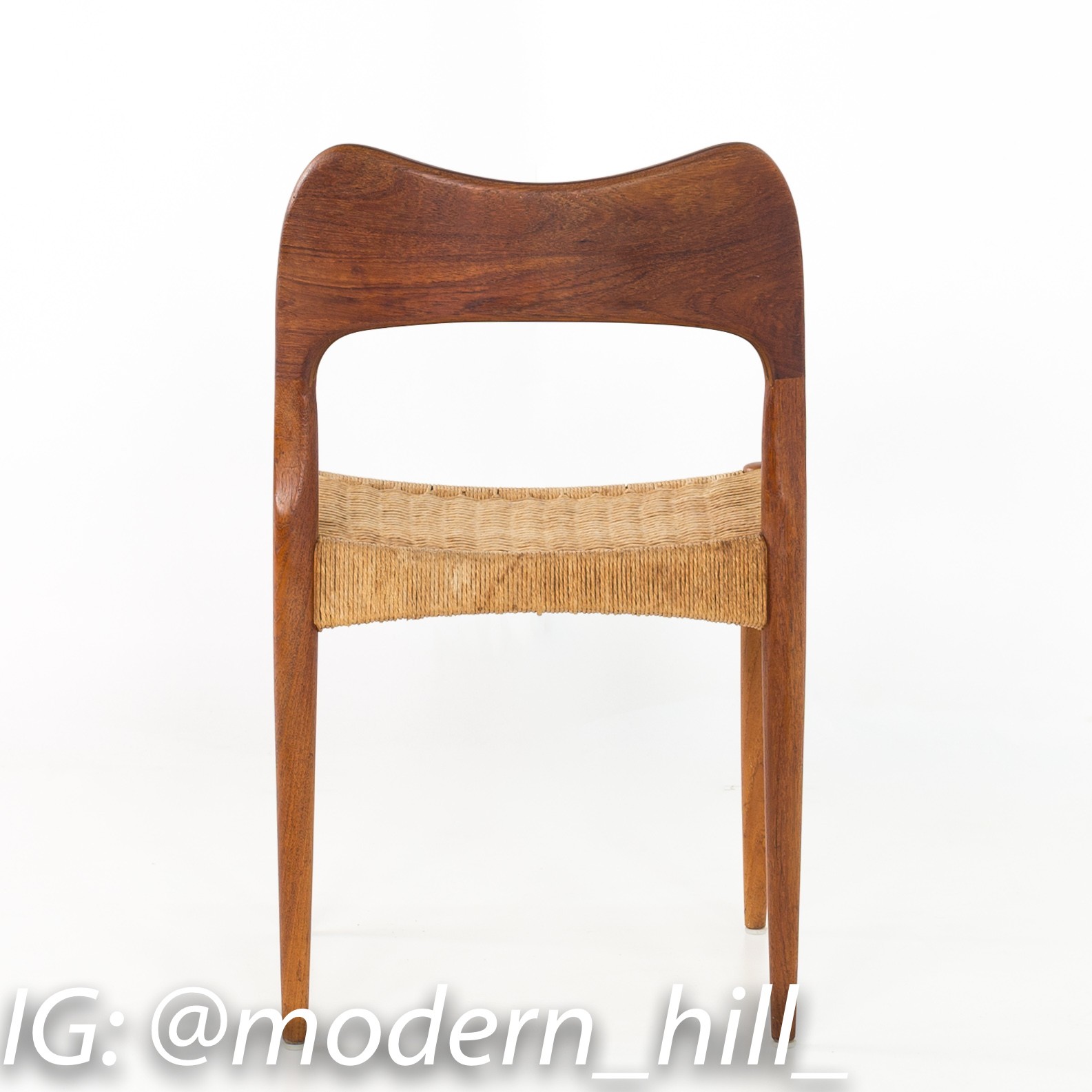 Niels Moller Number 71 Danish Teak Caned Mid Century Modern Dining or Desk Chair